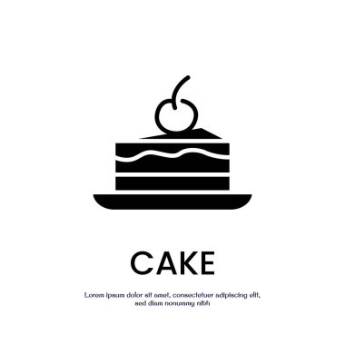 kek katı simge vektör tasarımı web veya mobil uygulama için uygun