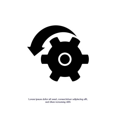 dişli döndürme katı simge vektör tasarımı web ve mobil uygulama için iyi