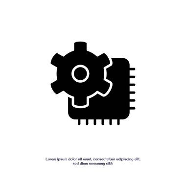 İşlemci bakım katı simge vektör tasarımı web ve mobil uygulama için iyi