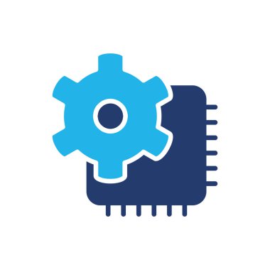 İşlemci bakım renkli simge vektör tasarımı web ve mobil uygulama için iyi