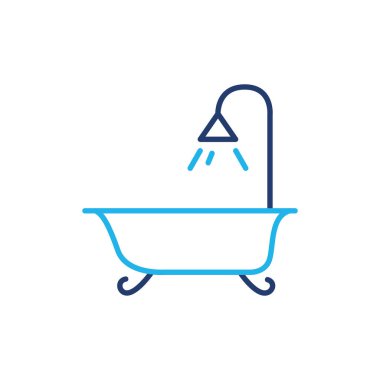 Küvet renkli çizgi ikonu vektör tasarımı web ya da mobil uygulama için uygun