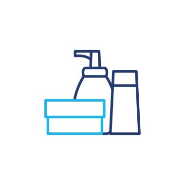 Tuvalet malzemeleri renkli çizgi ikonu vektör tasarımı web veya mobil uygulama için uygun