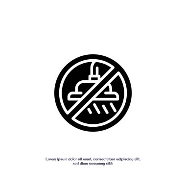 hiçbir duş katı ikon vektör tasarımı web ya da mobil uygulama için iyi değil