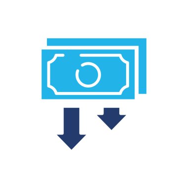 Renkli simge vektör tasarımında taşınan para web ya da mobil uygulama için iyi