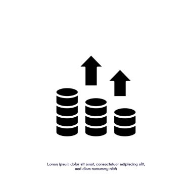 Katı simge vektör dizaynında yükselen para web ya da mobil uygulama için iyi