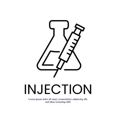 INJECTION ince dış hatlar ikon vektör tasarımı web veya mobil uygulama için uygundur