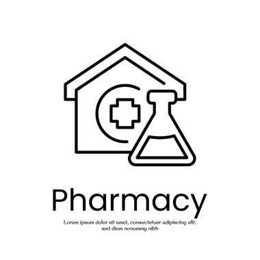 Eczane ince dış hat ikon vektör tasarımı web veya mobil uygulama için iyi