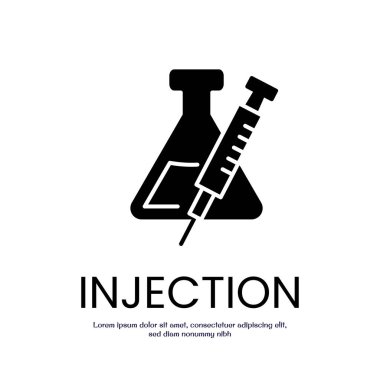 INJECTION katı simge vektör tasarımı web veya mobil uygulama için uygundur