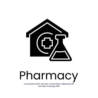 Eczane katı ikon vektör tasarımı web veya mobil uygulama için iyi