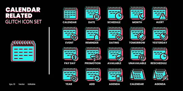 stock vector calendar related glitch icon vector design good for web and mobile app