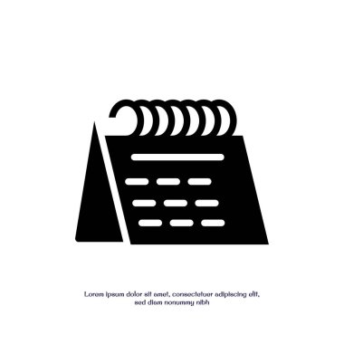 Takvim katı simge vektör tasarımı web veya mobil uygulama için uygun