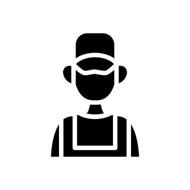 mühendis veya mekanik katı ikon vektör tasarımı web veya mobil uygulama için uygundur