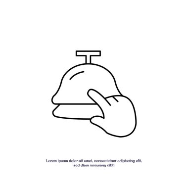 Zili elle itmek ince dış hat ikon vektör tasarımı web veya mobil uygulama için iyidir