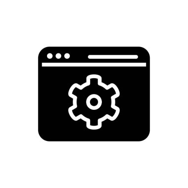 yazılım geliştirme katı simge vektör tasarımı web veya mobil uygulama için iyidir