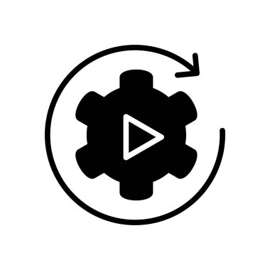 Otomasyon katı simge vektör tasarımı web veya mobil uygulama için iyi