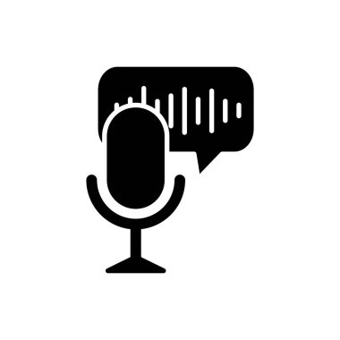 Podcast katı simge vektör tasarımı web ya da mobil uygulama için iyi