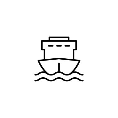 kargo gemisi ince dış hat ikon vektör tasarımı web veya mobil uygulama için uygundur