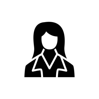 İş kadını katı simge vektör tasarımı web ya da mobil uygulama için uygun