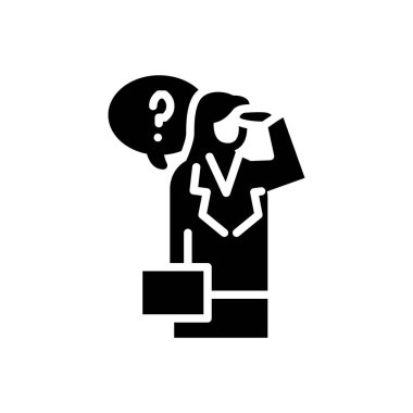 soru somut ikon vektör tasarımı web veya mobil uygulama için iyi