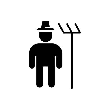 Çiftçi katı ikon vektör tasarımı web ya da mobil uygulama için iyi