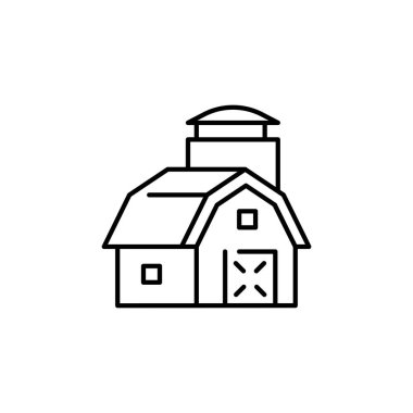 çiftlik evi ana hatları ikon vektör tasarımı web veya mobil uygulama için uygundur