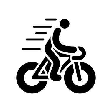 bisiklet katı simge vektör tasarımı web veya mobil uygulama için iyi