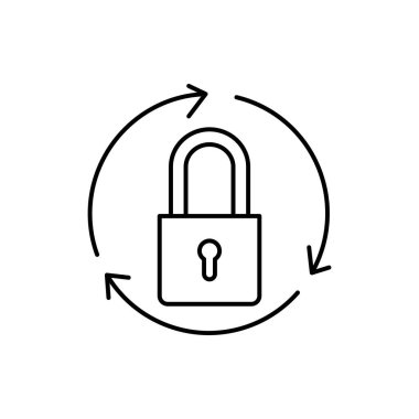 psword ince dış hat ikon vektör tasarımını reset web veya mobil uygulama için uygundur