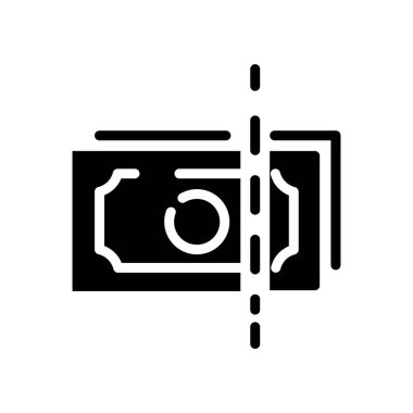 kesin para katı simge vektör tasarımı web veya mobil uygulama için iyidir