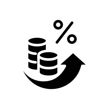 Vergi artışı katı simge vektör tasarımı web ya da mobil uygulama için iyi