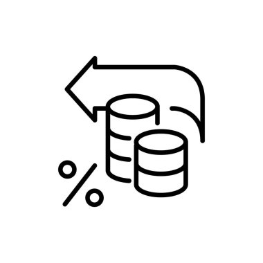 vergi iadesi ince dış hat ikon vektör tasarımı web veya mobil uygulama için iyi