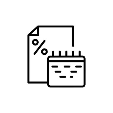 yıllık ücret ince dış hat ikon vektör tasarımı web veya mobil uygulama için uygundur