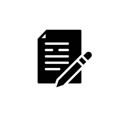 makale katı simge vektör tasarımı web veya mobil uygulama için uygun