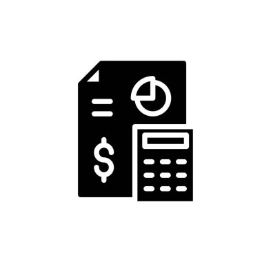 finansal kayıt katı simge vektör tasarımı web veya mobil uygulama için iyi