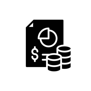 Finansal rapor: Katı simge vektör tasarımı web veya mobil uygulama için uygundur