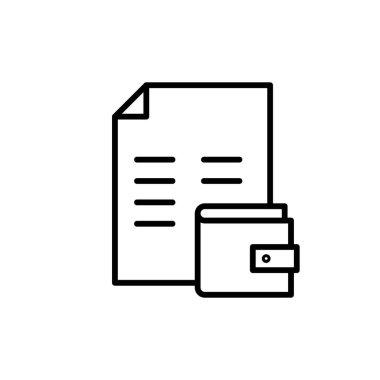 ödeme kaydı ince dış hat ikon vektör tasarımı web veya mobil uygulama için uygundur