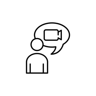 Görüntü sohbet ince dış hat ikon vektör tasarımı web veya mobil uygulama için iyi