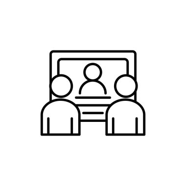 webinar ince dış hat ikon vektör tasarımı web veya mobil uygulama için uygundur