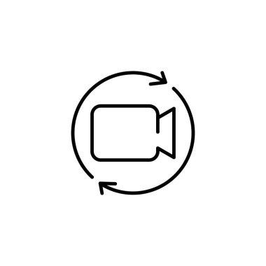 Kamera döndürmesi ince dış hat ikon vektör tasarımı web veya mobil uygulama için uygundur