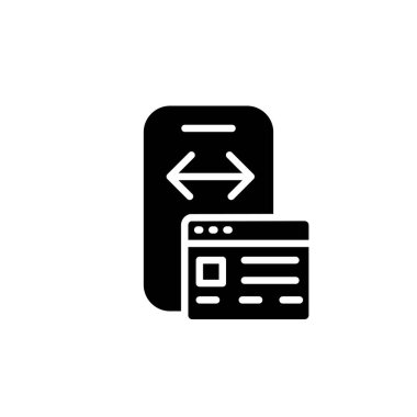 Web sitesi mobil dostane katı simge vektör tasarımı web veya mobil uygulama için uygundur