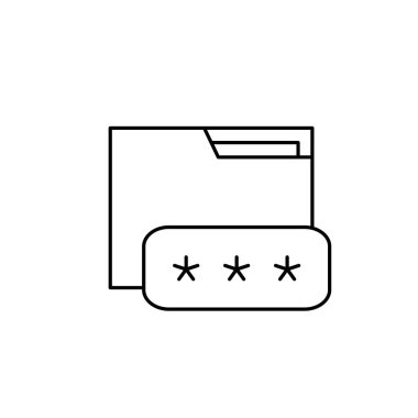 veri güvenliği parolası ince dış hat ikon vektör tasarımı web veya mobil uygulama için uygundur