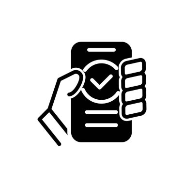 telefon güvenliği katı simge vektör tasarımı web ya da mobil uygulama için iyi