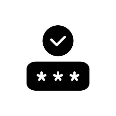 parola katı simge vektör tasarımı web ya da mobil uygulama için iyi