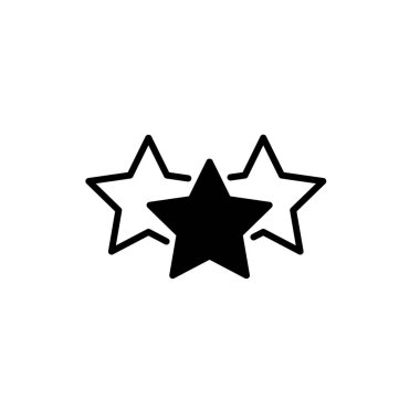 Web ya da mobil uygulama için üç yıldızlı katı simge vektör tasarımı