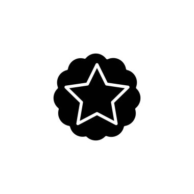 yıldız etiketi katı simge vektör tasarımı web veya mobil uygulama için iyi