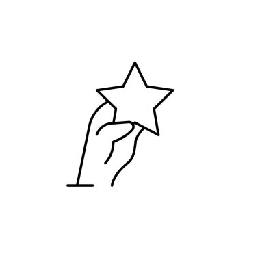 bir yıldızın ince dış hatlı ikon vektör tasarımını tutmak ağ ya da mobil uygulama için iyidir
