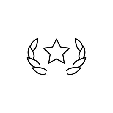 Defne çelengi yıldız ince dış hat ikon vektör tasarımı web veya mobil uygulama için uygundur