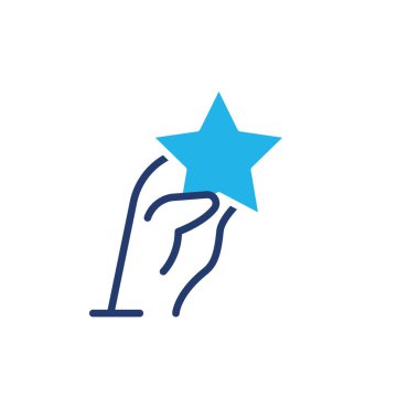 bir yıldız renkli simge vektör tasarımını tutmak web veya mobil uygulama için uygundur