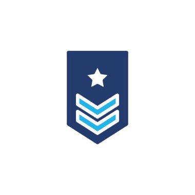 Ordu rozet yıldızı renkli simge vektör tasarımı web ya da mobil uygulama için uygun