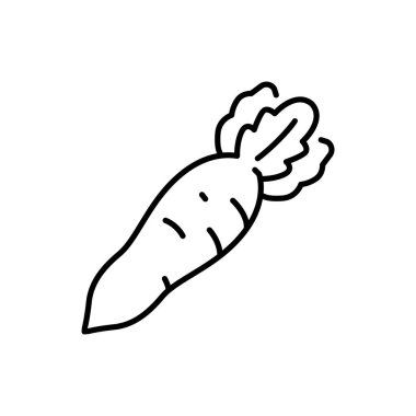 beyaz turp ince dış hat ikon vektör tasarımı web veya mobil uygulama için uygundur