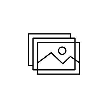 resim galerisi ince dış hat ikon vektör tasarımı web veya mobil uygulama için uygundur